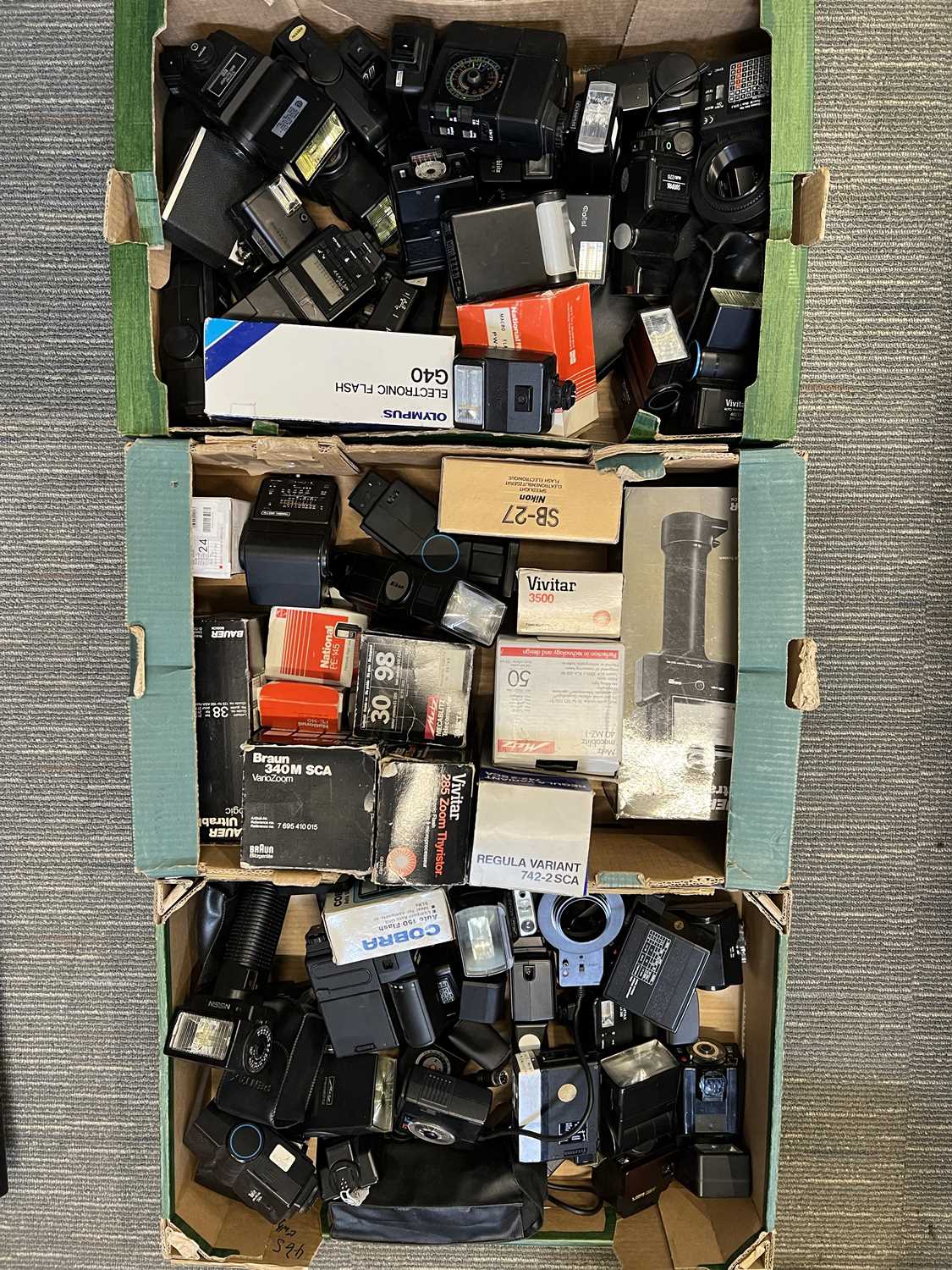 Lot 548 - Three Boxes of Camera Flash Equipment,