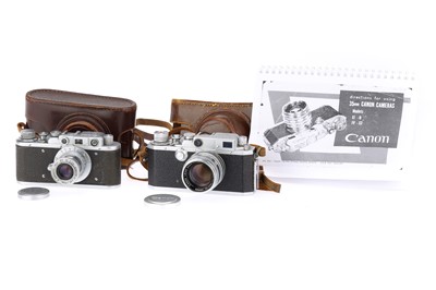 Lot 164 - A Canon IIS2  and  a Zorki 1c Rangefinder 35mm Film Cameras