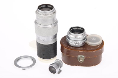 Lot 28 - A Leitz Hektor f/4.5 135mm Lens and a Canon f/2.8 35mm Lens