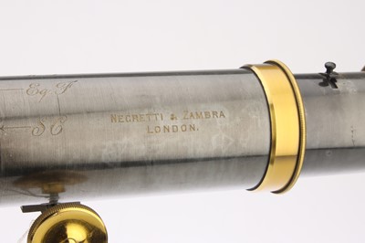Lot 302 - A Negretti & Zambra 'New Construction' No.2 f/8 8" Brass Lens