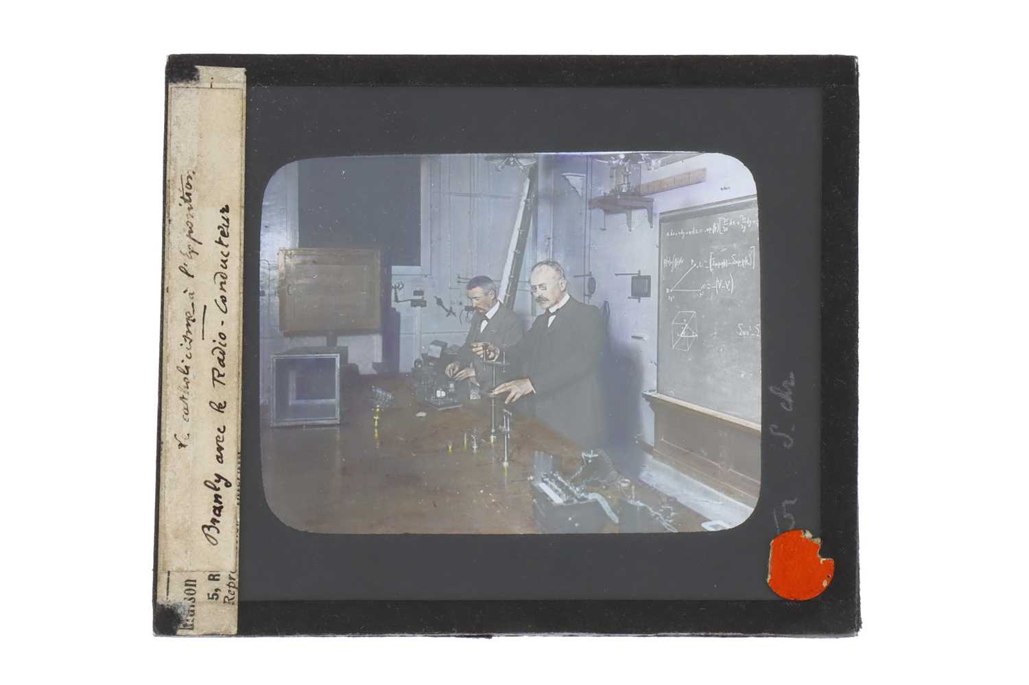 Lot 263 - A Magic Lantern Slide of Édouard Branly with his Radio Coherer