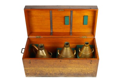 Lot 112 - A Cased Collection of 3 Large Conical Measures