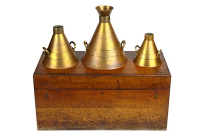 Lot 112 - A Cased Collection of 3 Large Conical Measures