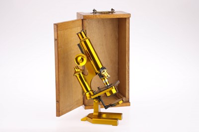 Lot 423 - Brass Microscope By R & J Beck