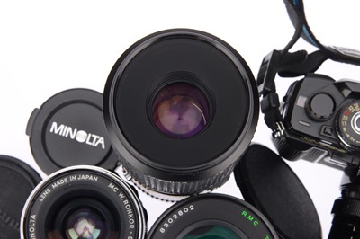 Lot 143 - A Selection of Minolta MD SLR Cameras & Lenses