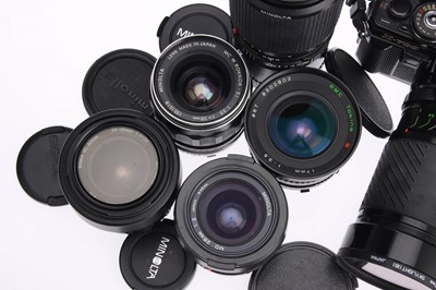 Lot 143 - A Selection of Minolta MD SLR Cameras & Lenses