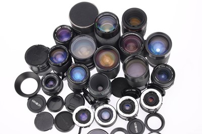 Lot 129 - A Selection of Minolta MD Mount Lenses
