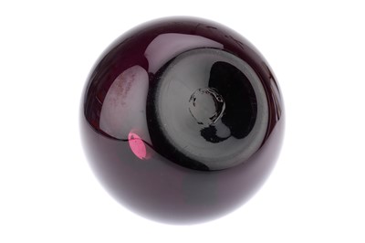 Lot 187 - A Globe Shaped Amethyst Glass Apothecary Bottle