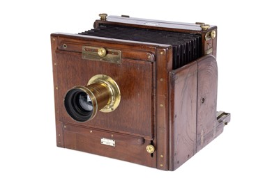 Lot 314 - A G. Hare Mahogany & Brass Whole Plate Tailboard Camera