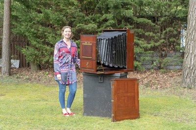 Lot 428 - A Huge Camera Construction Co. 22x26" Mahogany Field Camera