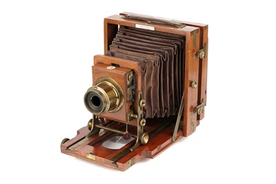 Lot 432 - A J. Lancaster & Sons 'The 1898 Instantograph' Patent Half Plate Mahogany Field Camera