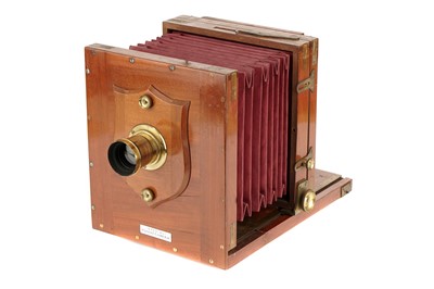 Lot 434 - A J. Lancaster & Sons Special Patent Half Plate Mahogany Tailboard Camera