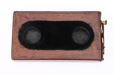 Lot 309 - An Unmarked Mahogany & Brass Stereo Camera