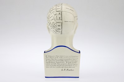 Lot 225 - A 19th Century Phrenology Bust by L. N. Fowler
