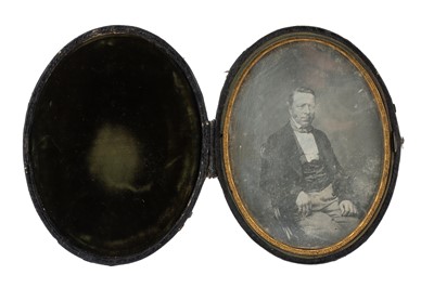 Lot 272 - A Large Cased Oval Daguerreotype Portrait