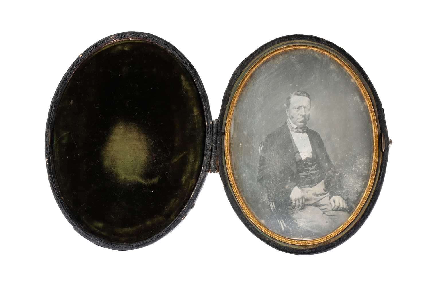 Lot 29 - A Large Cased Oval Daguerreotype Portrait