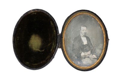 Lot 29 - A Large Cased Oval Daguerreotype Portrait