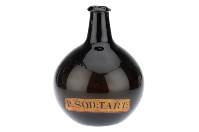 Lot 187D - A Globe Shaped Dark Green Glass Chemist / Apothecary Bottle