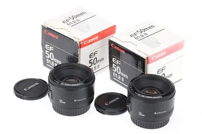 Lot 158 - Two Canon EF f/1.8 50mm II Camera Lenses