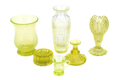 Lot 899 - A Collection of 6 pieces of 19th Century Uranium Glass