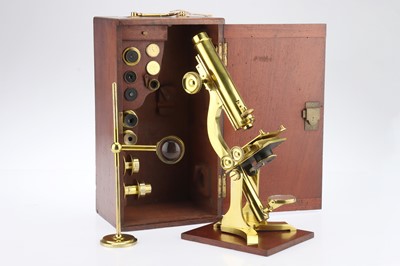 Lot 708 - A Large Brass Compound Microscope