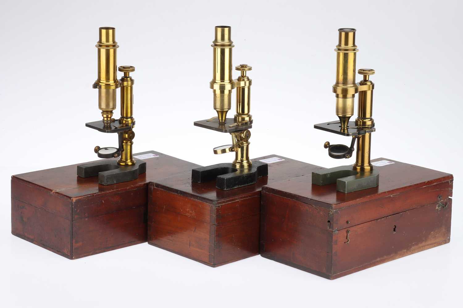 Lot 706 - A Collection of 3 French Compound Microscopes