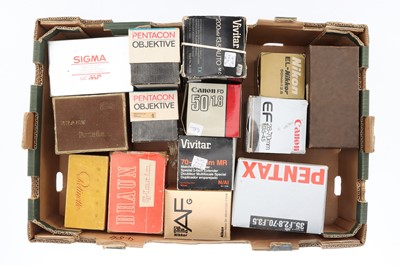 Lot 448 - A Selection of Empty Camera & Lens Boxes