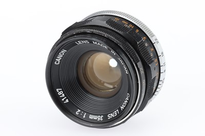 Lot 49 - A Canon f/2 35mm Rangefinder Camera Lens