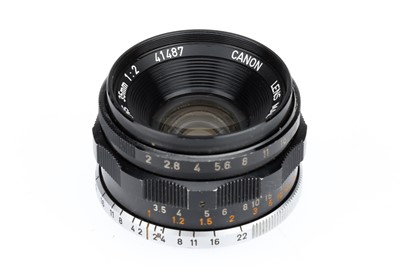 Lot 49 - A Canon f/2 35mm Rangefinder Camera Lens