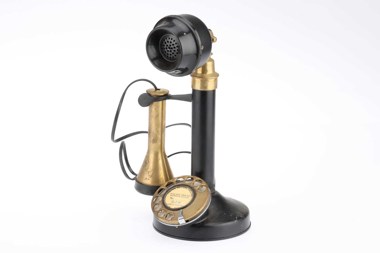 Lot 925 - An Unmarked Candlestick Style Telephone Set