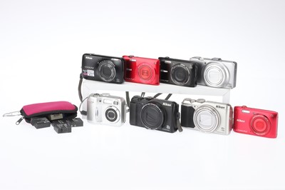 Lot 304 - Eight Nikon Coolpix Digital Compact Cameras