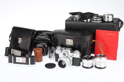 Lot 301 - A Zeiss Ikon Contarex Bullseye SLR Camera Outfiit