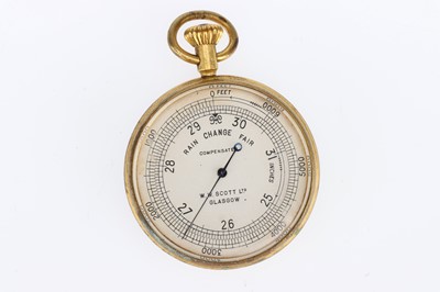 Lot 743 - A Pocket Barometer by W. W. Scott, Glasgow