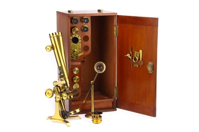 Lot 301 - Victorian Binocular Microscope By Fred Cox