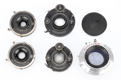 Lot 485 - Five Photographic Camera Lenses In Shutters