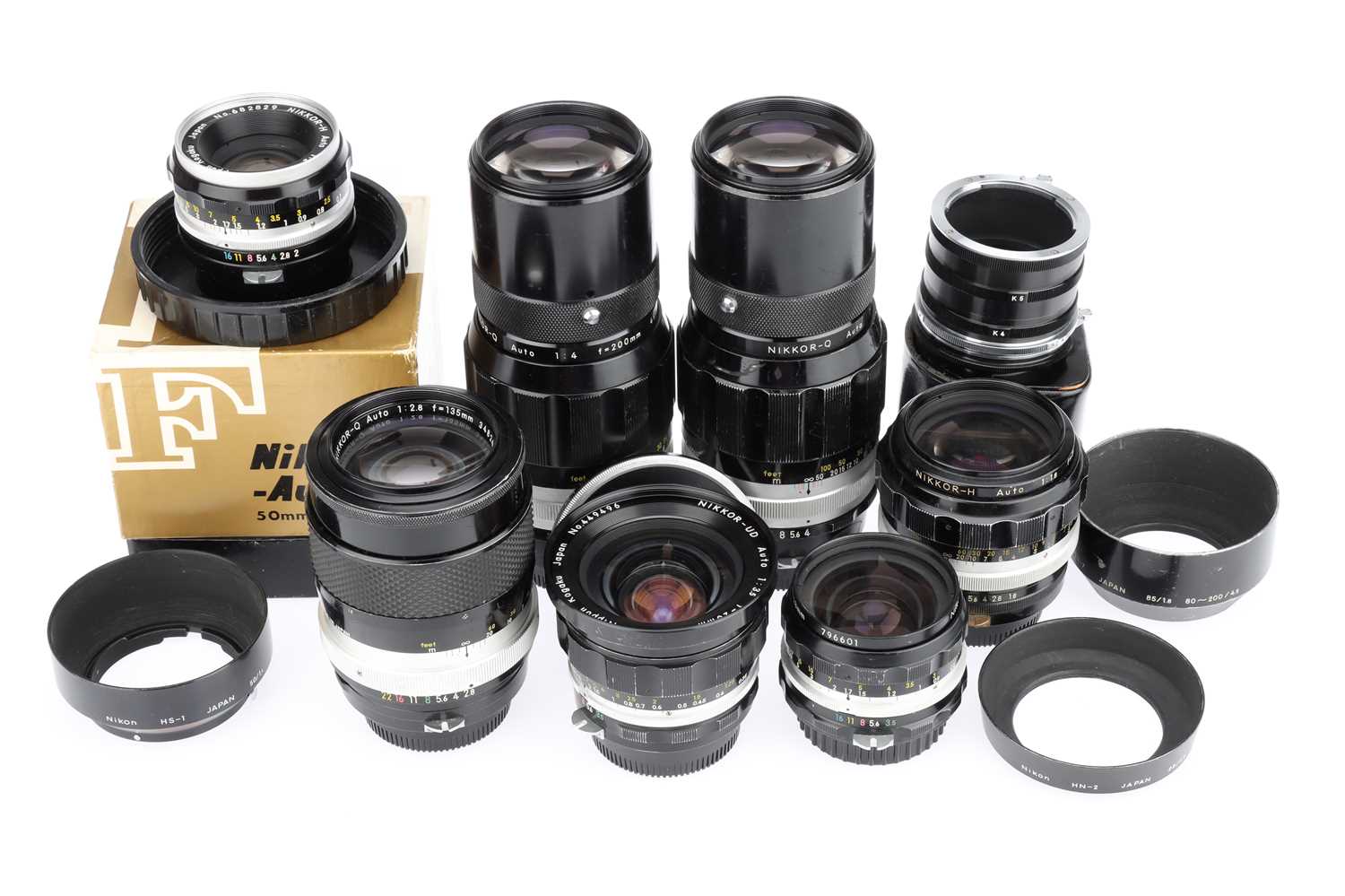 Lot 91 - A Selection of Early Nikon F Mount Lenses