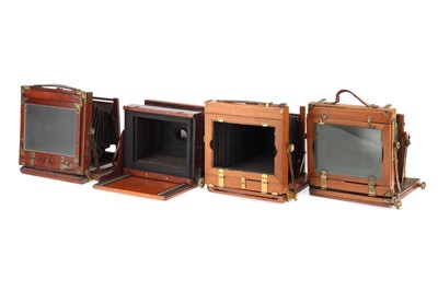 Lot 547 - Four Mahogany & Brass Half Plate Cameras