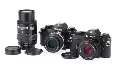 Lot 82 - A Pair of Nikon EM 35mm SLR Cameras