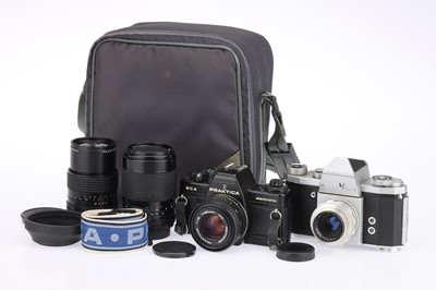 Lot 102 - A Praktica IV and Praktica BCA Electronic SLR Cameras