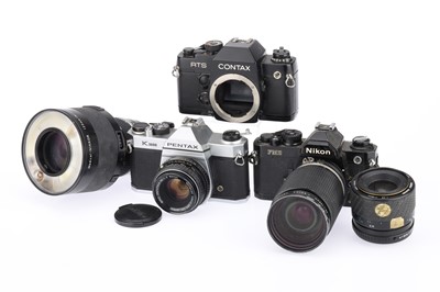 Lot 195 - Three 35mm SLR Camera with Lenses