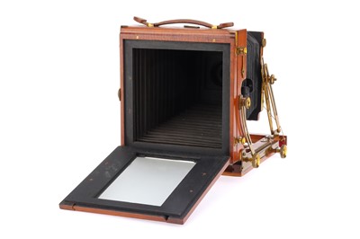 Lot 248 - A Good Brass Bound Half Plate Field Camera By Sanderson