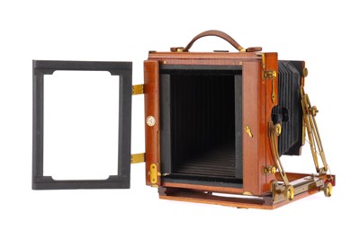 Lot 248 - A Good Brass Bound Half Plate Field Camera By Sanderson