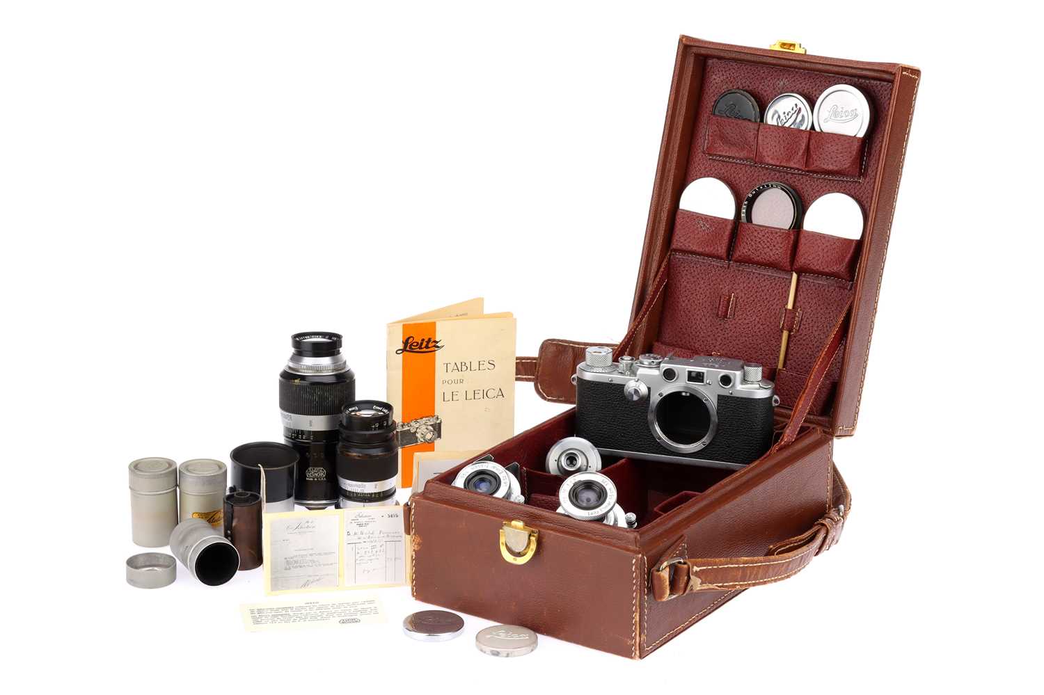 Lot 64 - A Good Leica IIIf 35mm Rangefinder Camera Outfit