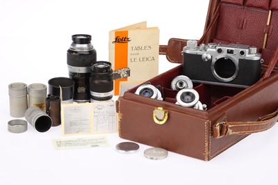 Lot 64 - A Good Leica IIIf 35mm Rangefinder Camera Outfit