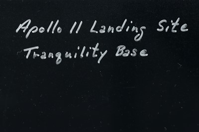 Lot 297 - Edgar Mitchell Signed and Annotated Apollo 11 Panoramic Lunar Surface Photograph