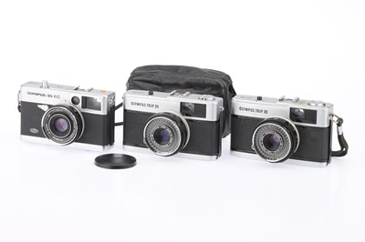 Lot 184 - Three Olympus 35mm Viewfinder Cameras