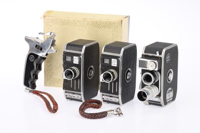 Lot 735 - Three Paillard Bolex Double Run 8mm Motion Picture Cameras