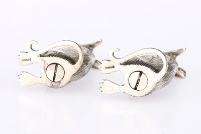 Lot 842 - A Pair of Silver Mice Condiments