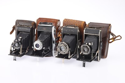 Lot 439 - Four 6 x 9cm Folding Roll Film Cameras