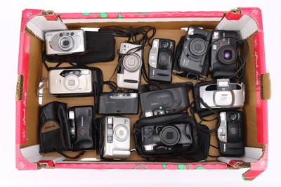 Lot 89 - A Tray of Canon and Other Compact Film Cameras